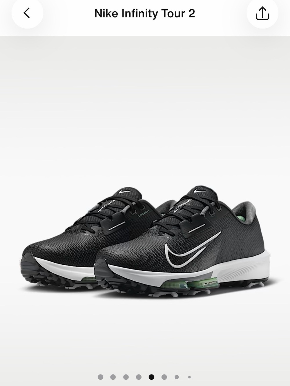 Nike Mens Black and White Golf Shoes